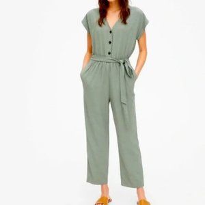 Gap Jumpsuit: Size S, short sleeve, palm green, pockets